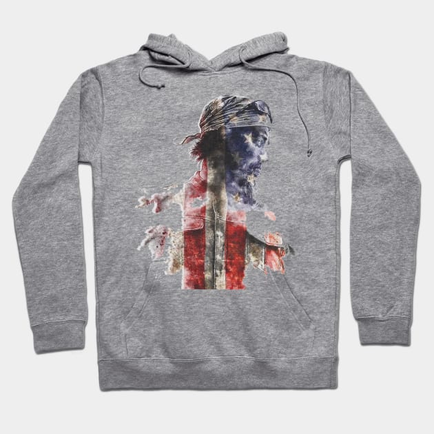 Papa Hash Apparel: American Charlie Hoodie by Papa Hash's House of Art